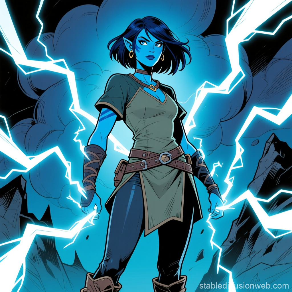 Air Genasi Storm Sorceress Summoning Lightning