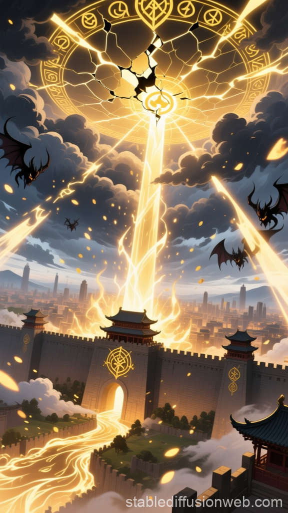 Ancient Magical Defense Reborn Over City Walls