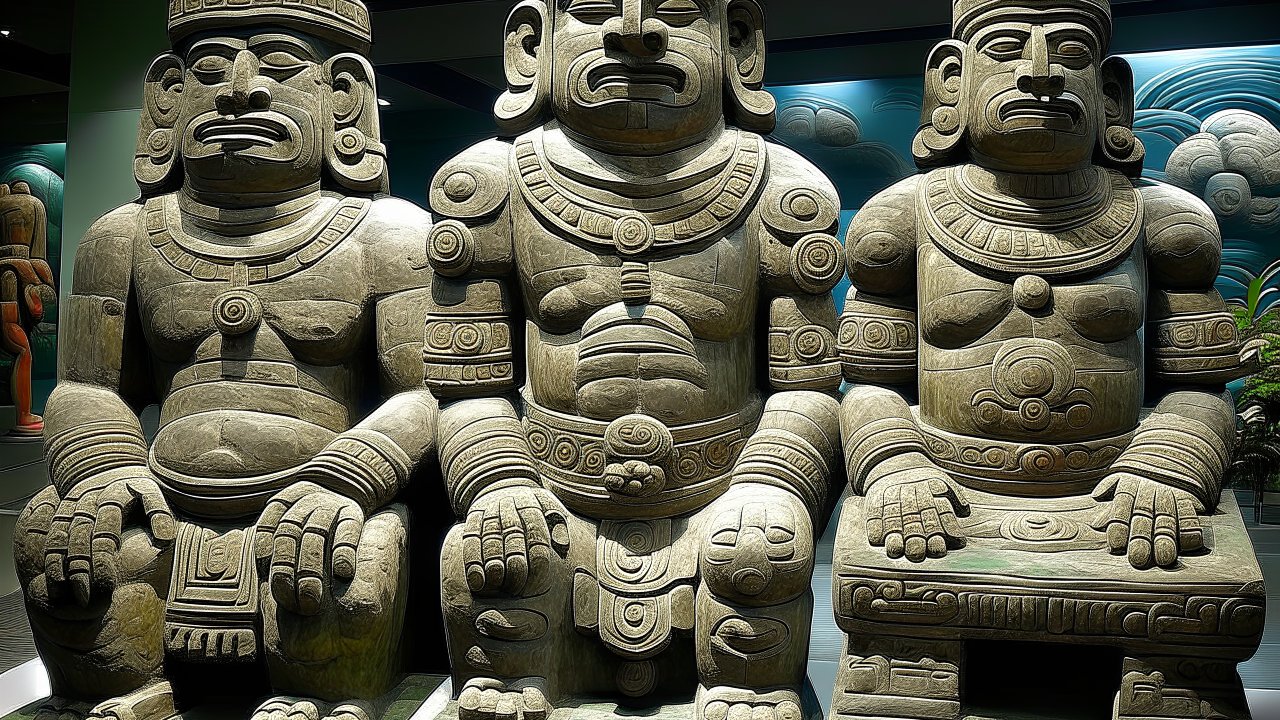 Ancient Olmec Stone Statues of Deities
