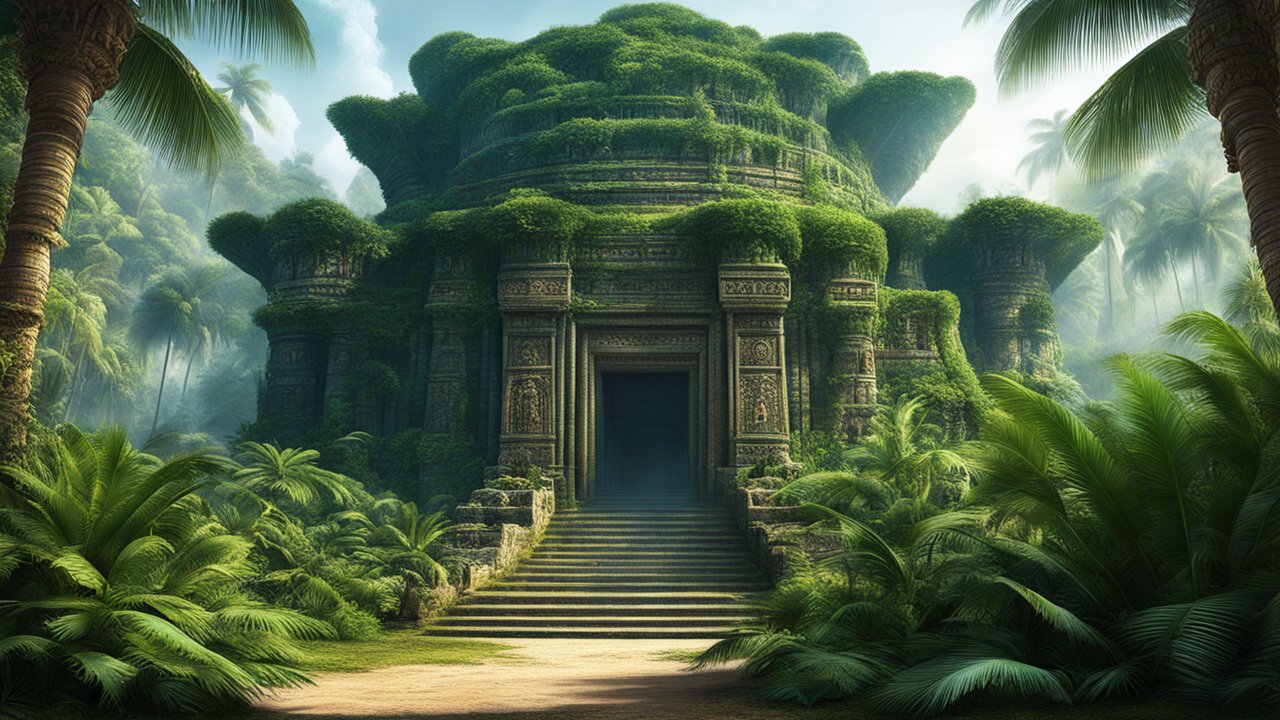 Ancient Overgrown Temple in Lush Jungle