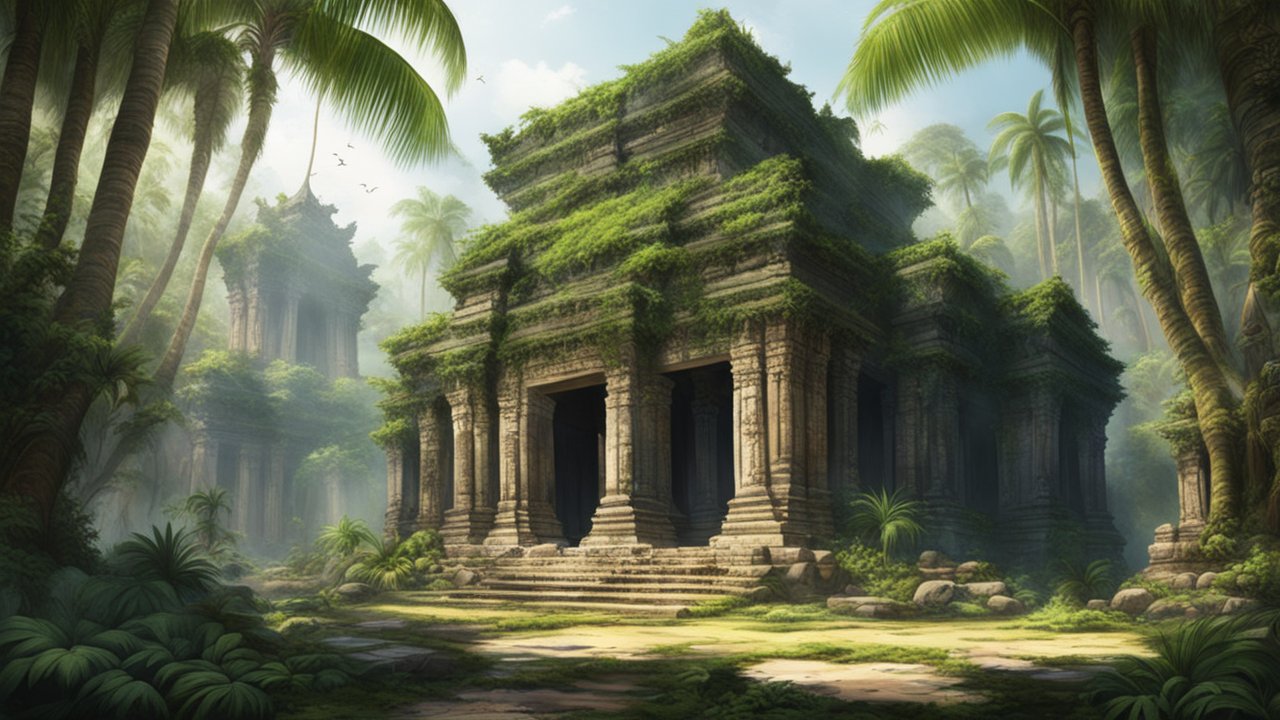 Ancient Overgrown Temple in Lush Jungle