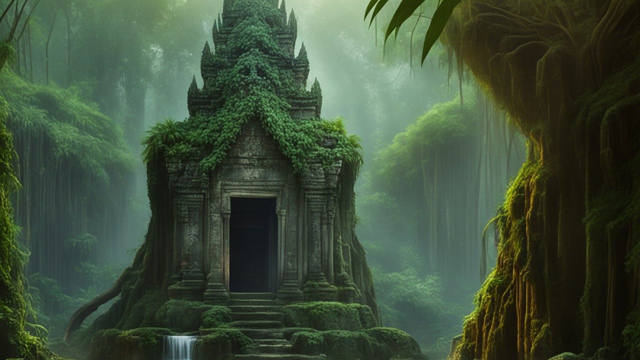 Ancient Overgrown Temple in Mystical Jungle