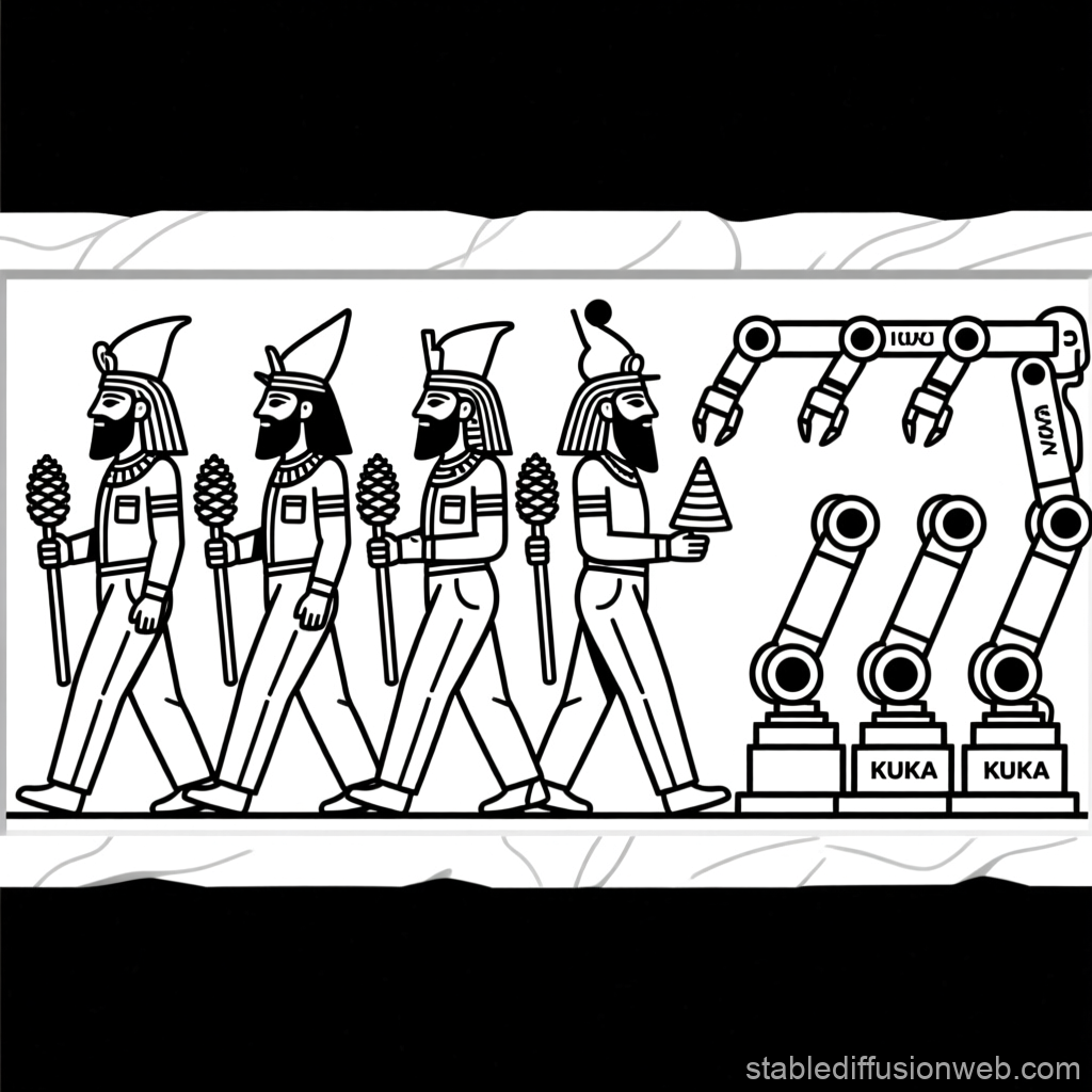 Ancient Ritual Meets Modern Robotics in Black and White