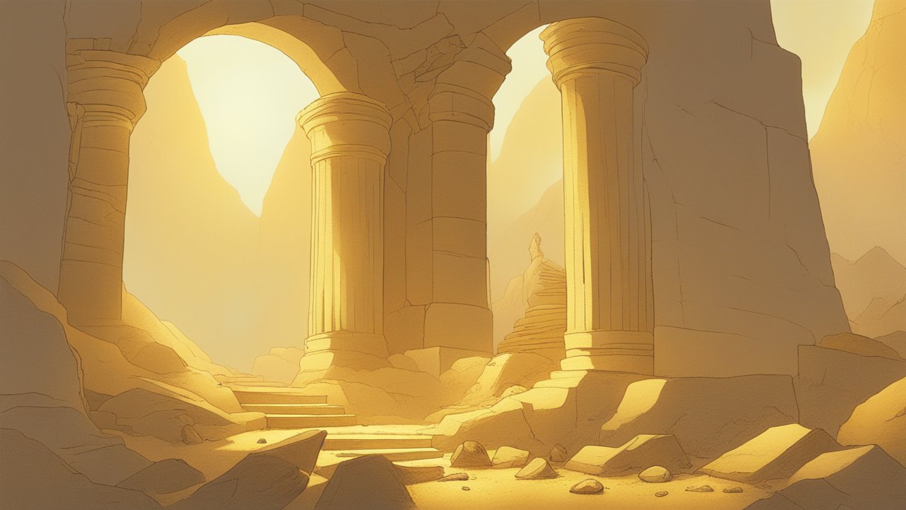 Ancient Ruins Bathed in Warm Light