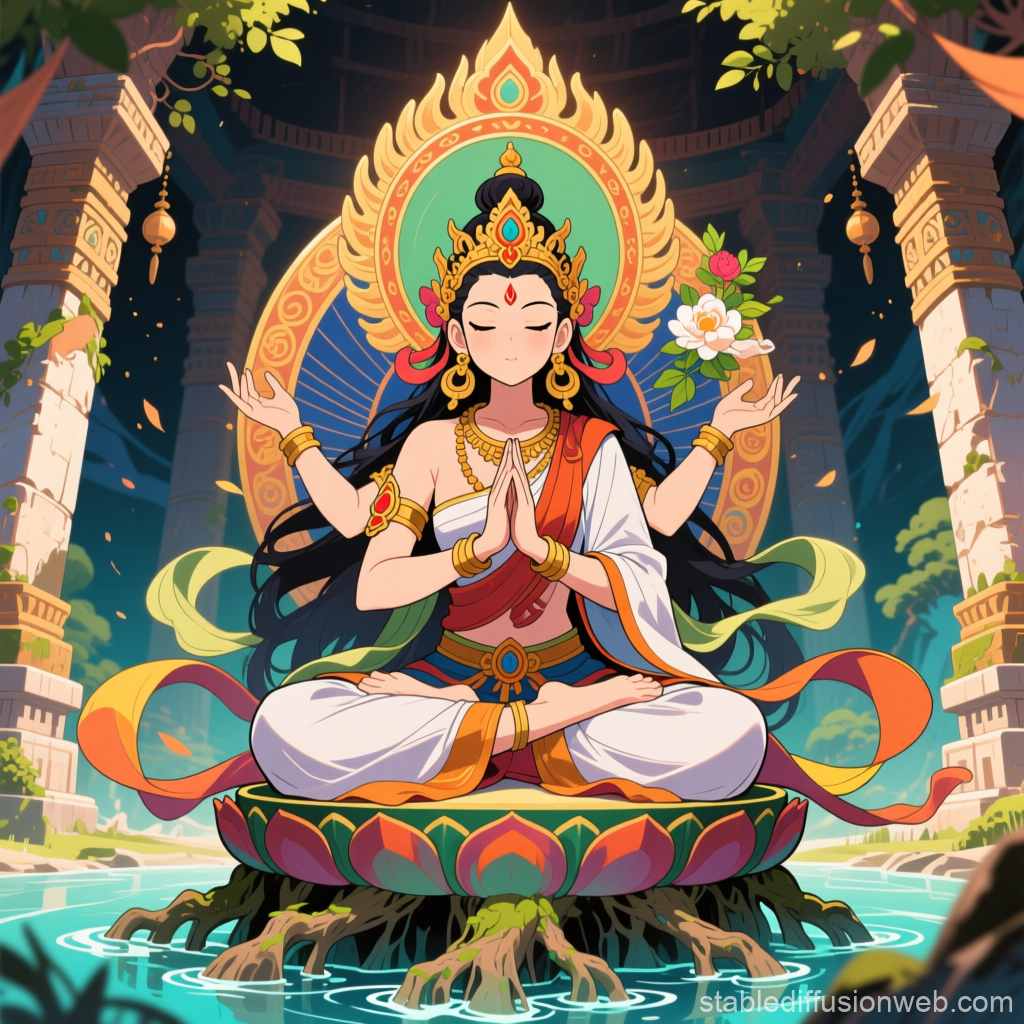 Ancient Tantric Mystic in Meditative Pose