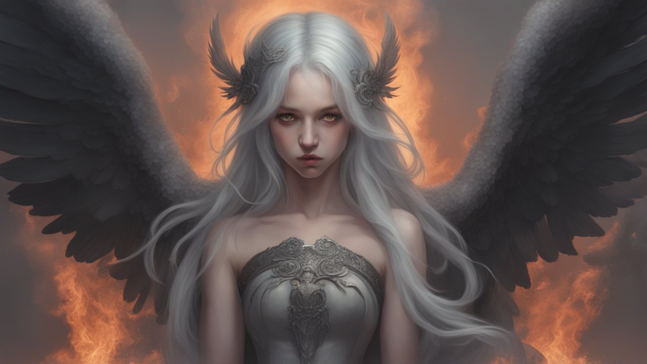 Angel of Destruction with Fiery Wings