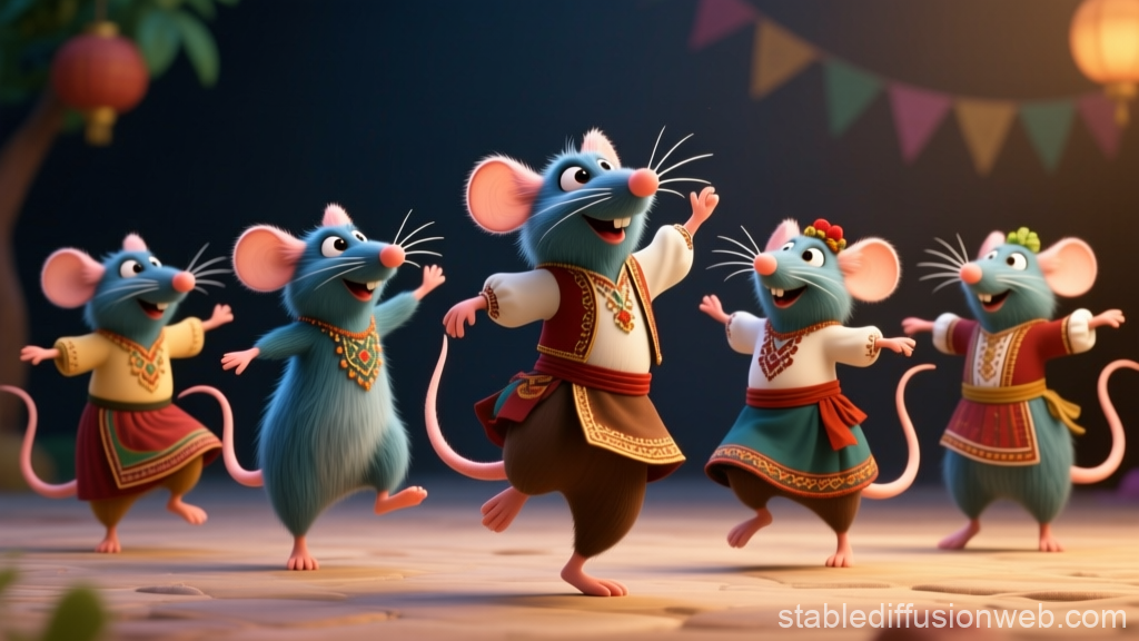 Animated Mice Dancing Traditional Sirtaki