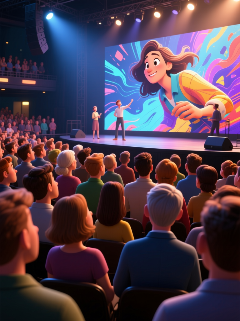 Animated Presentation in a Large Conference Hall