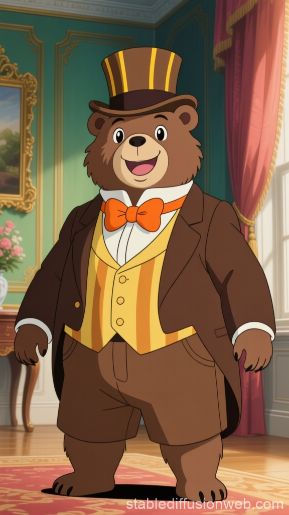 Anime Bear in Aristocratic Attire