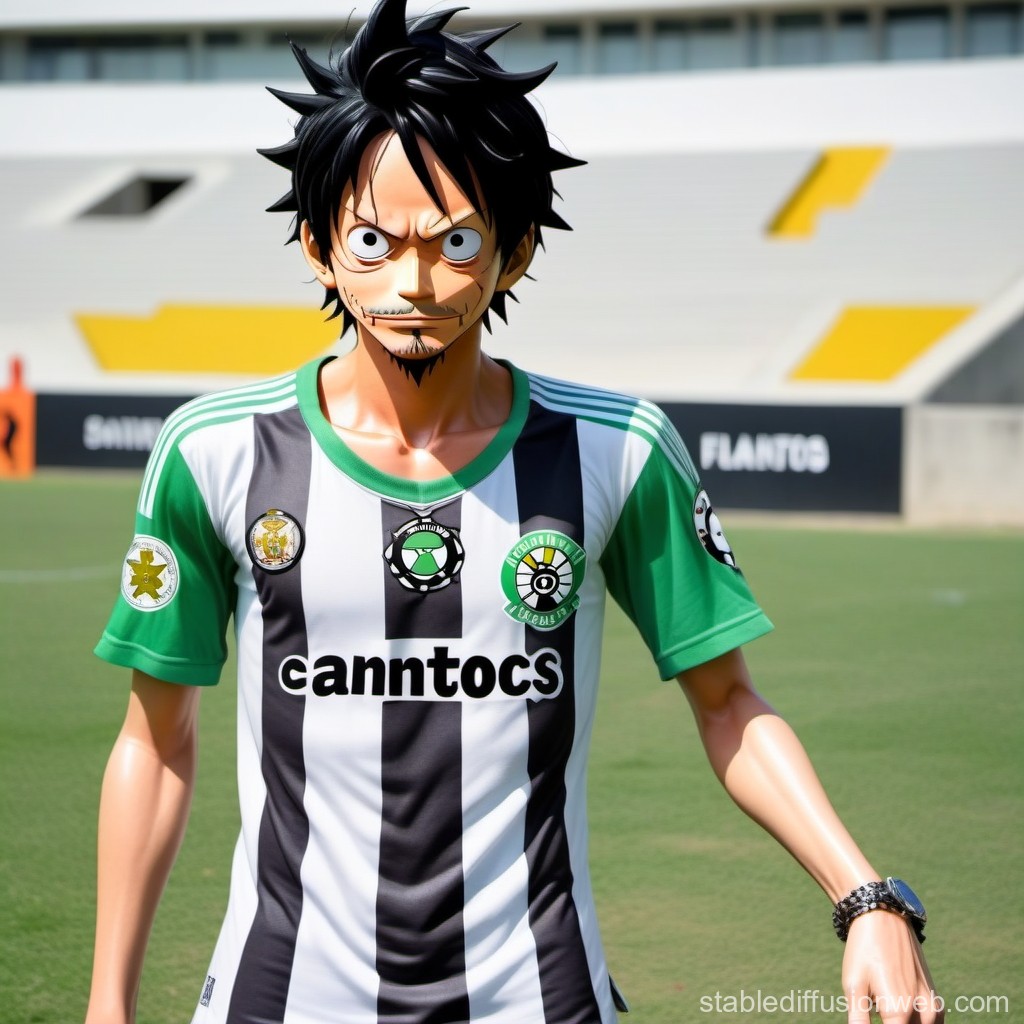 Anime Character in Soccer Jersey on Field
