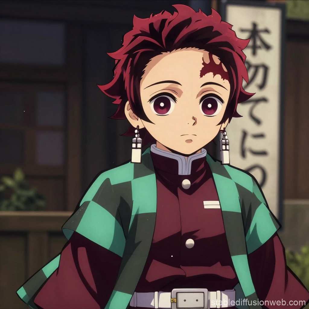 Anime Character Tanjiro Kamado from Demon Slayer