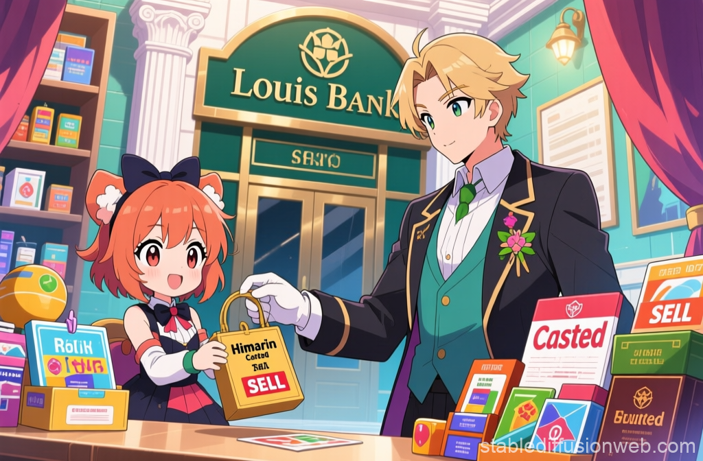 Anime Characters Trading Items at Louis Bank