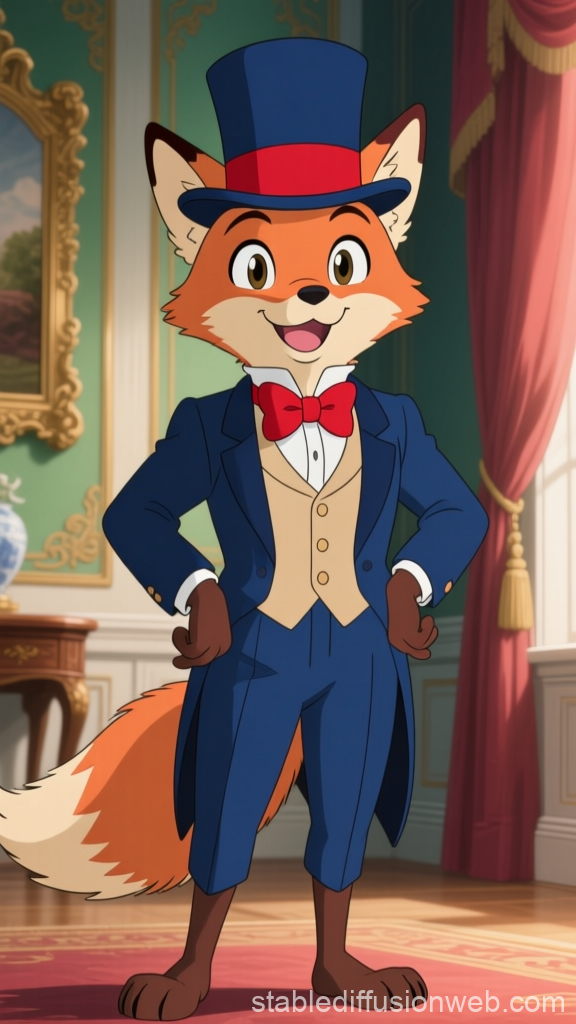 Anime Fox in Aristocratic Attire