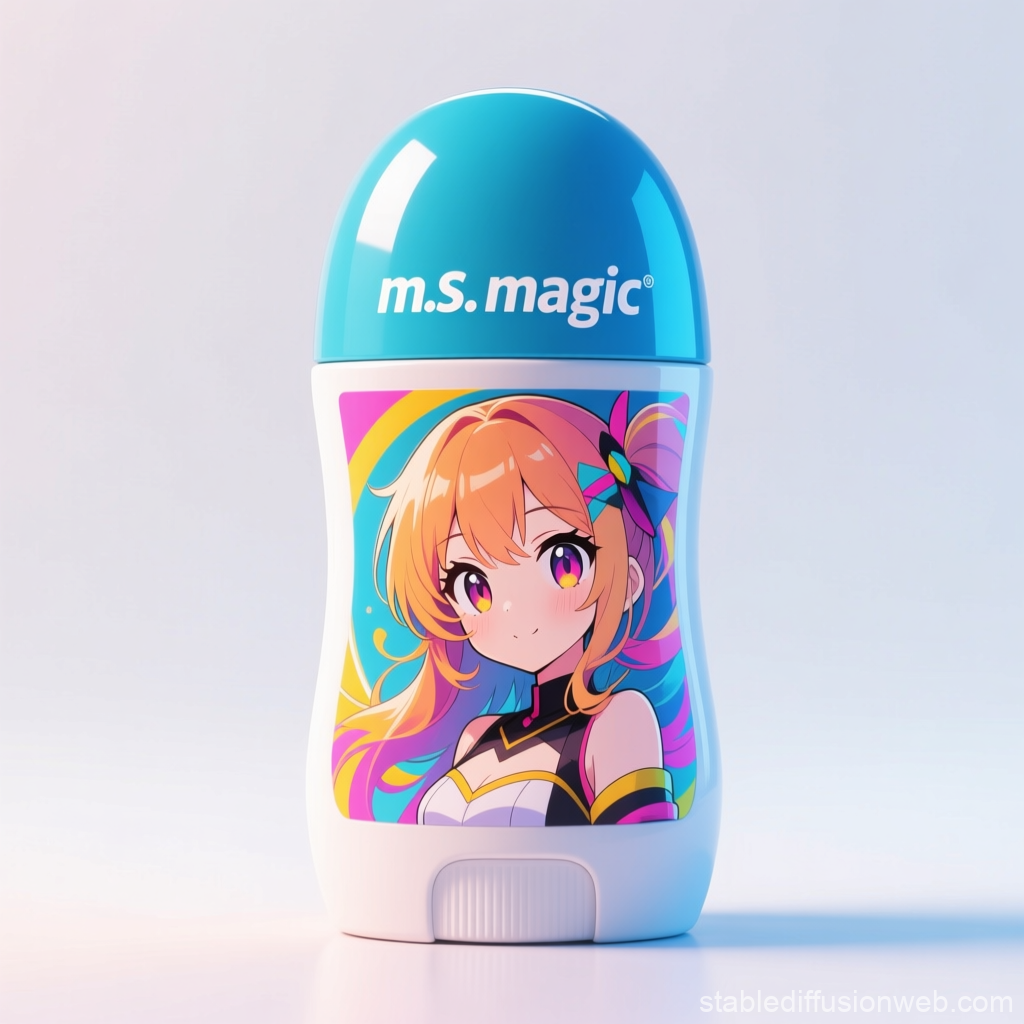 Anime Style Deodorant Packaging with Colorful Character