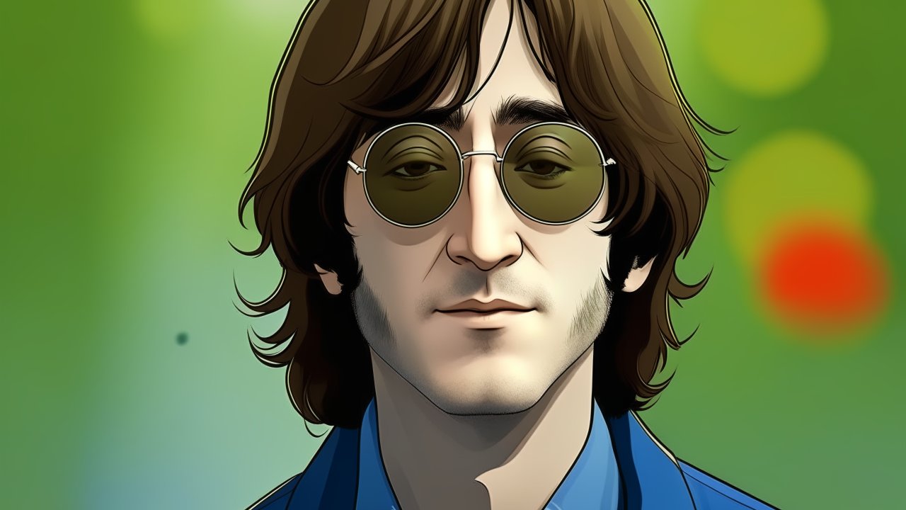 Anime Style Portrait of a Man with Round Glasses