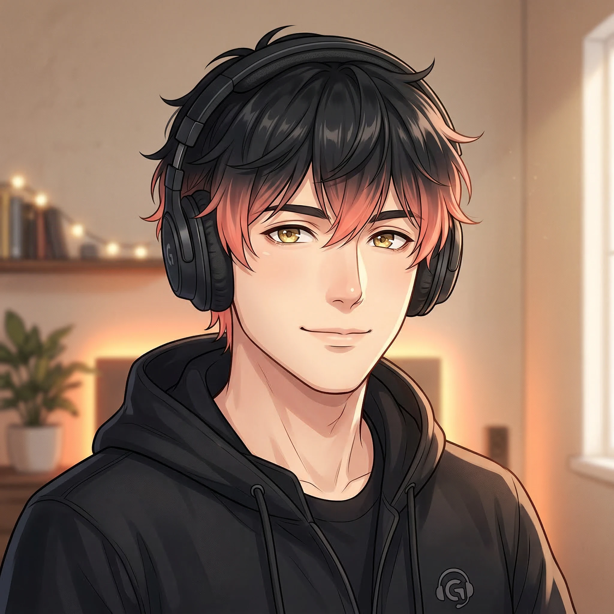 Anime Style Streamer Avatar with Headphones