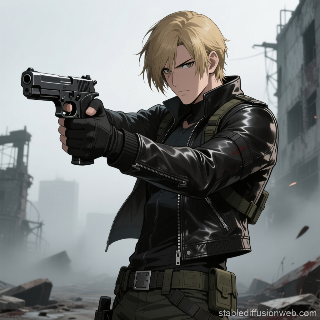 Anime Survival Horror Agent in Tactical Gear