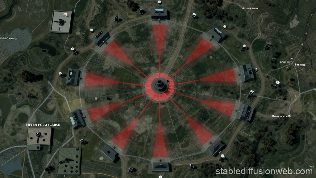 Anti-Drone Tactical Radar Map with Defense Zones