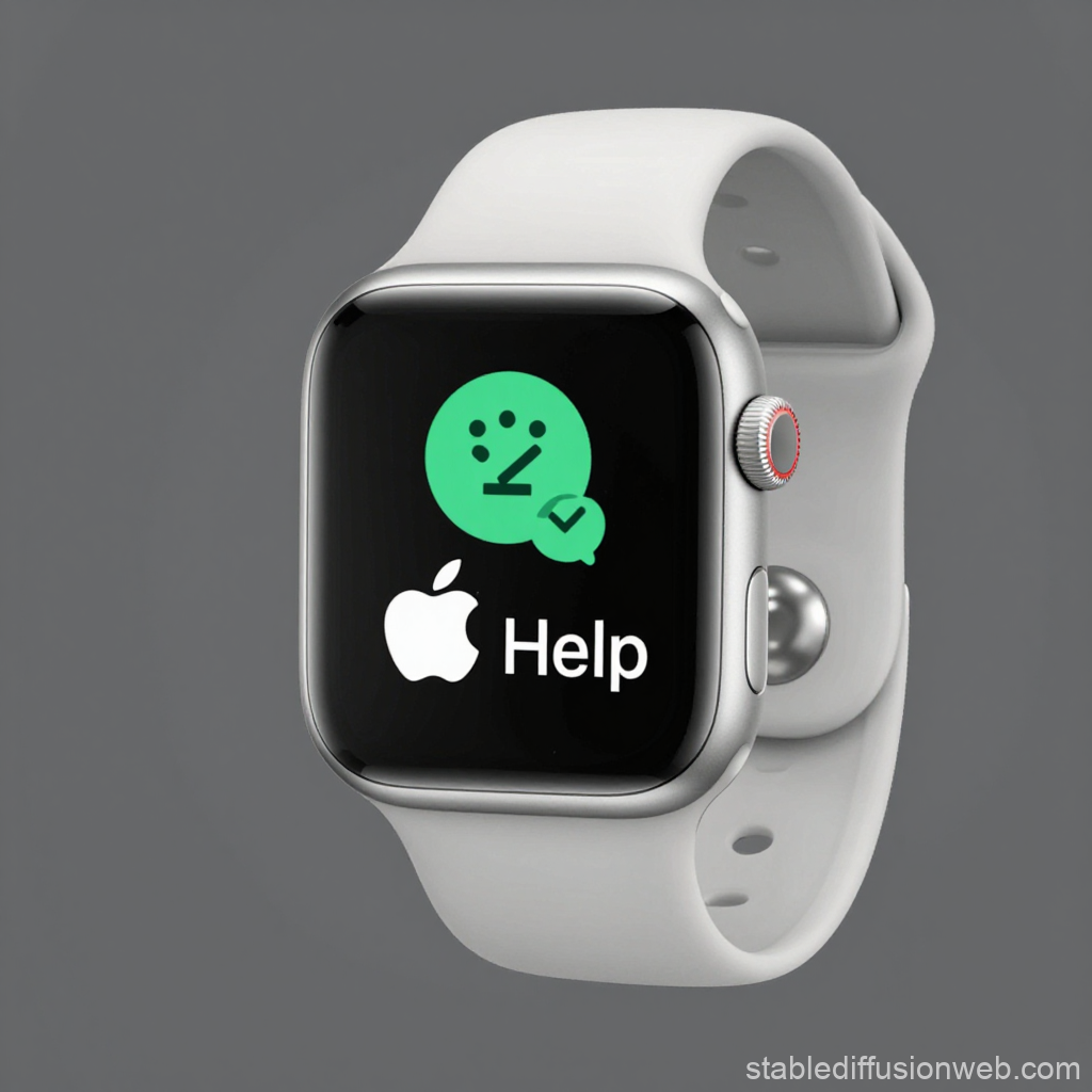 Apple Watch Displaying Help Icon on Gray Background