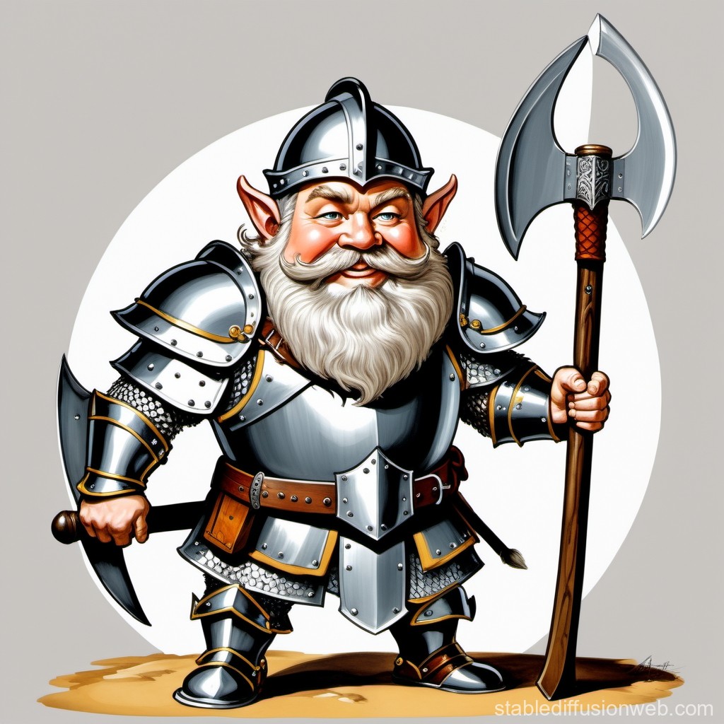 Armored Dwarf Warrior with Battle Axe