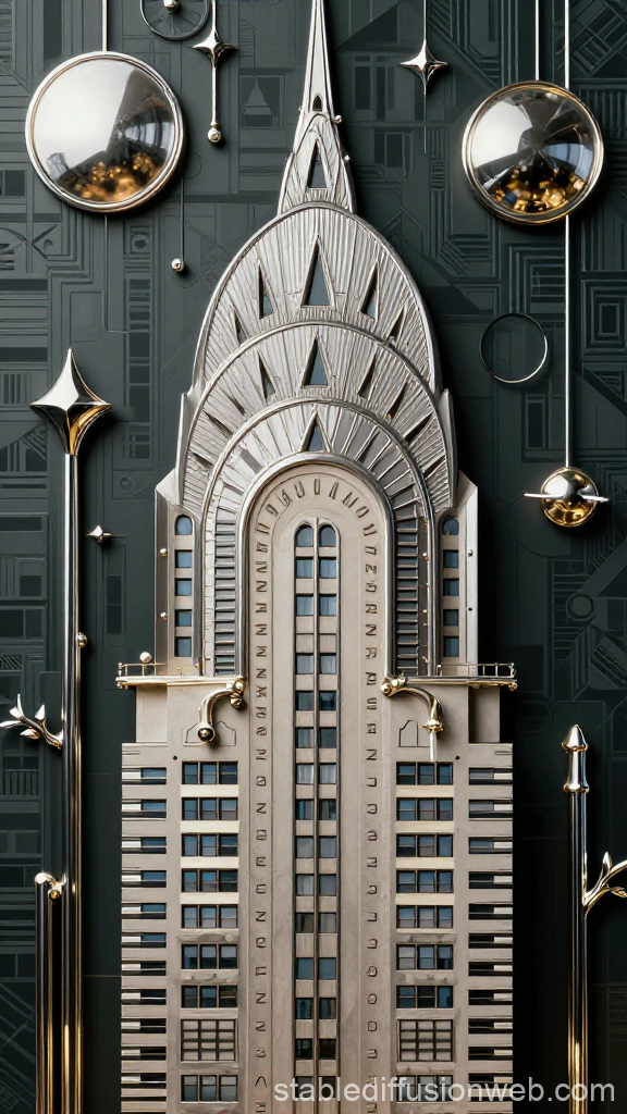 Art Deco Inspired Metallic Skyscraper Sculpture