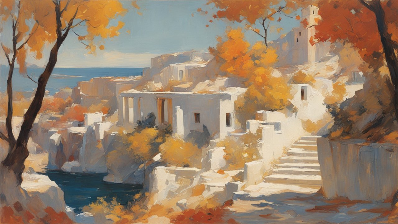 Autumn in a Greek Coastal Village