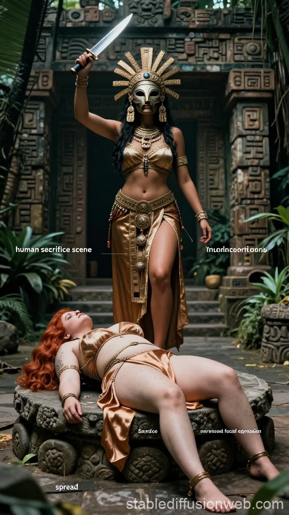 Aztec Human Sacrifice Ritual in Jungle Temple
