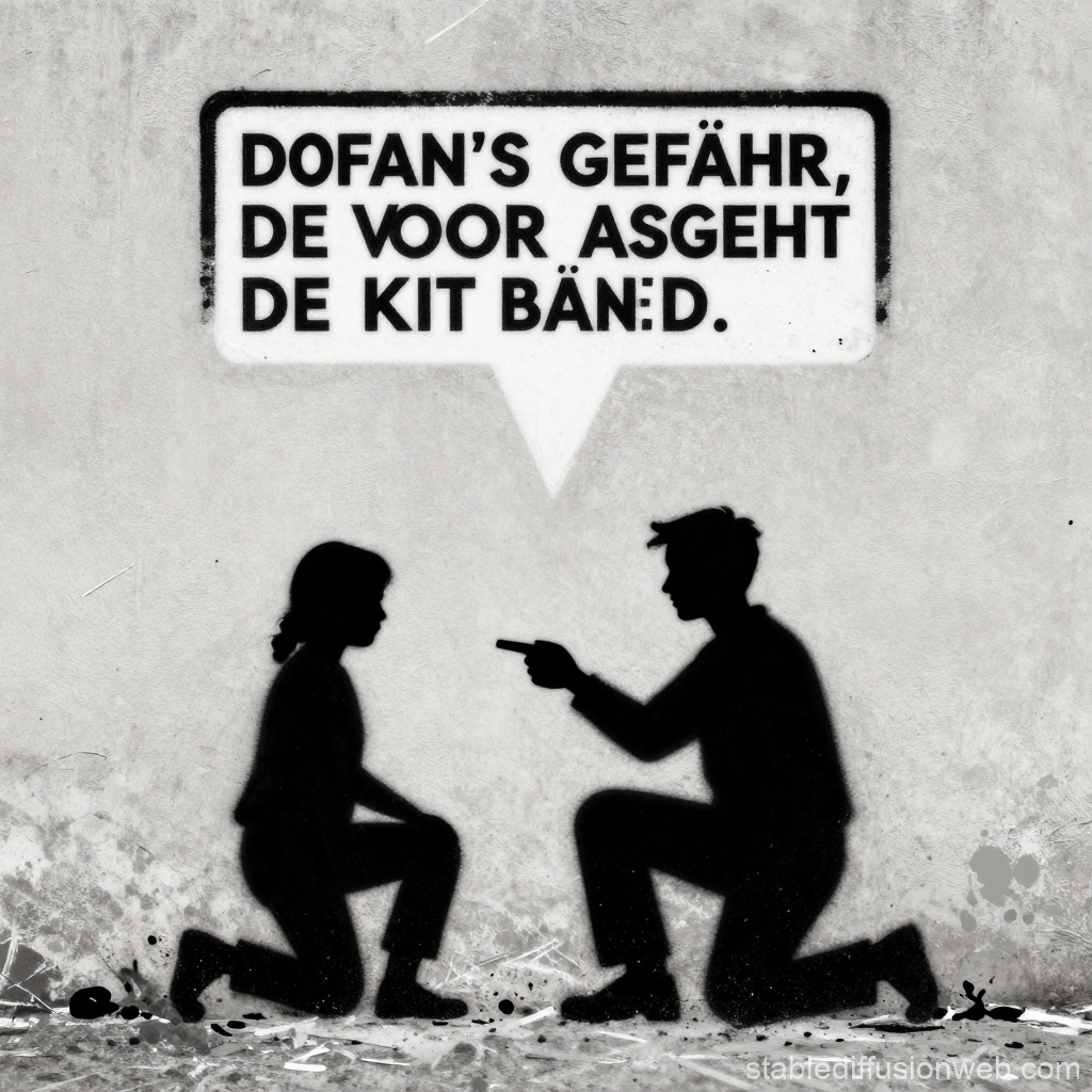 Banksy-Style Stencil Art Critiquing AI Impact