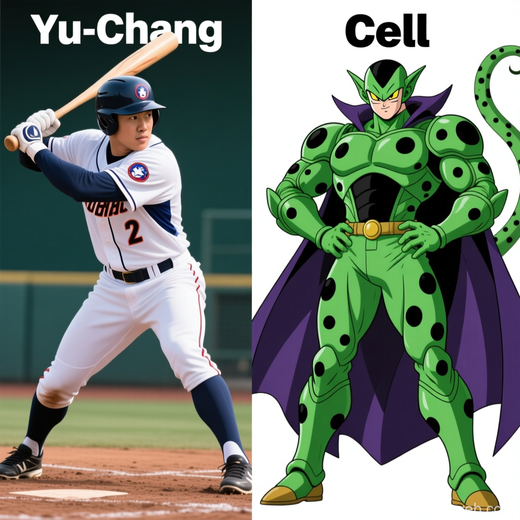 Baseball Player Yu-Chang vs Anime Character Cell