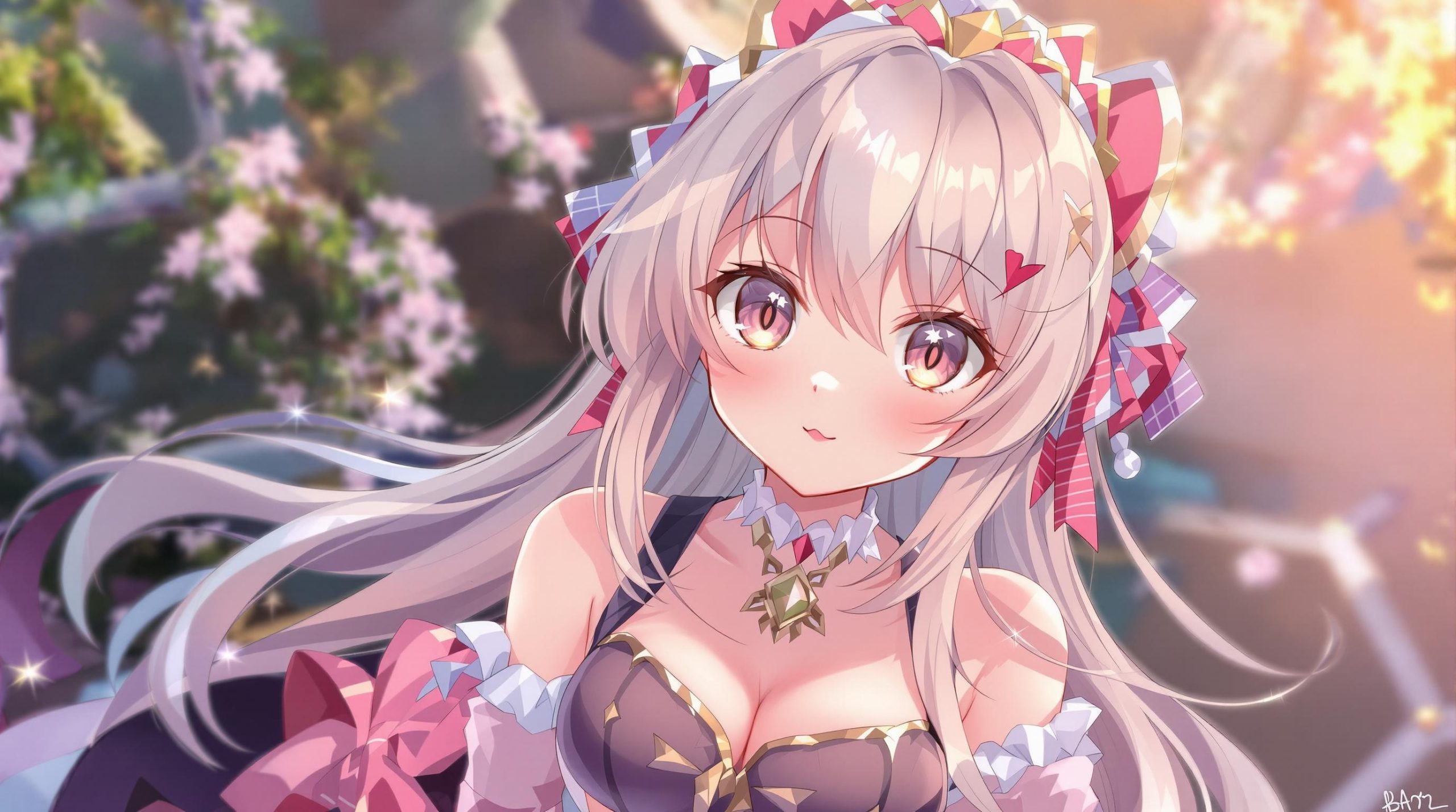 Beautiful Anime Girl with Flowing Hair and Intricate Outfit