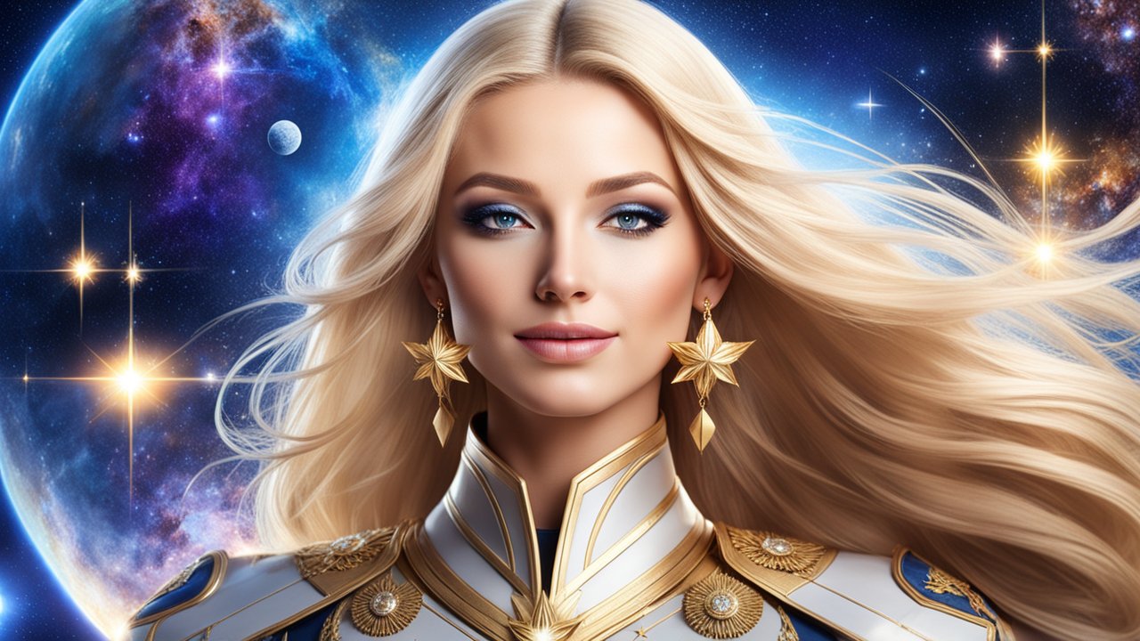Beautiful Woman Commander in Futuristic Space Setting