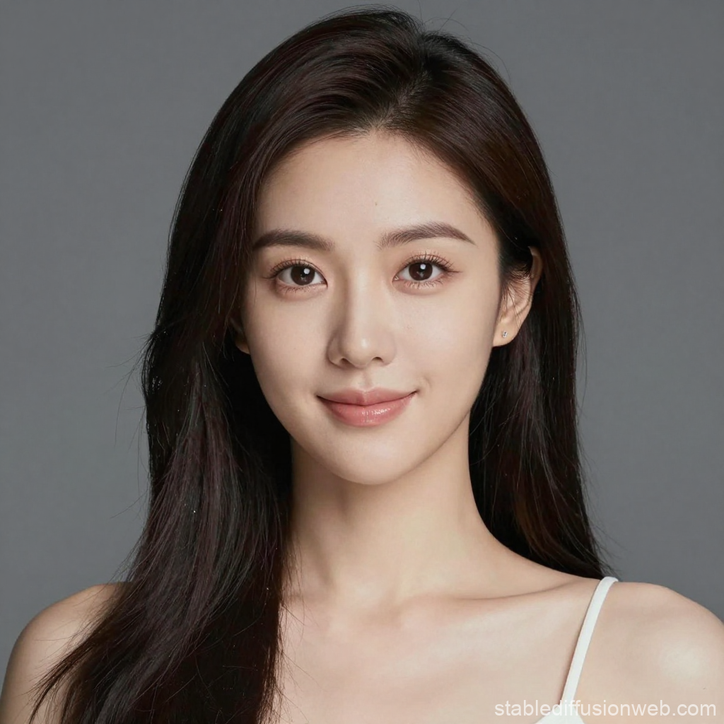 Beautiful Woman Portrait with Natural Makeup