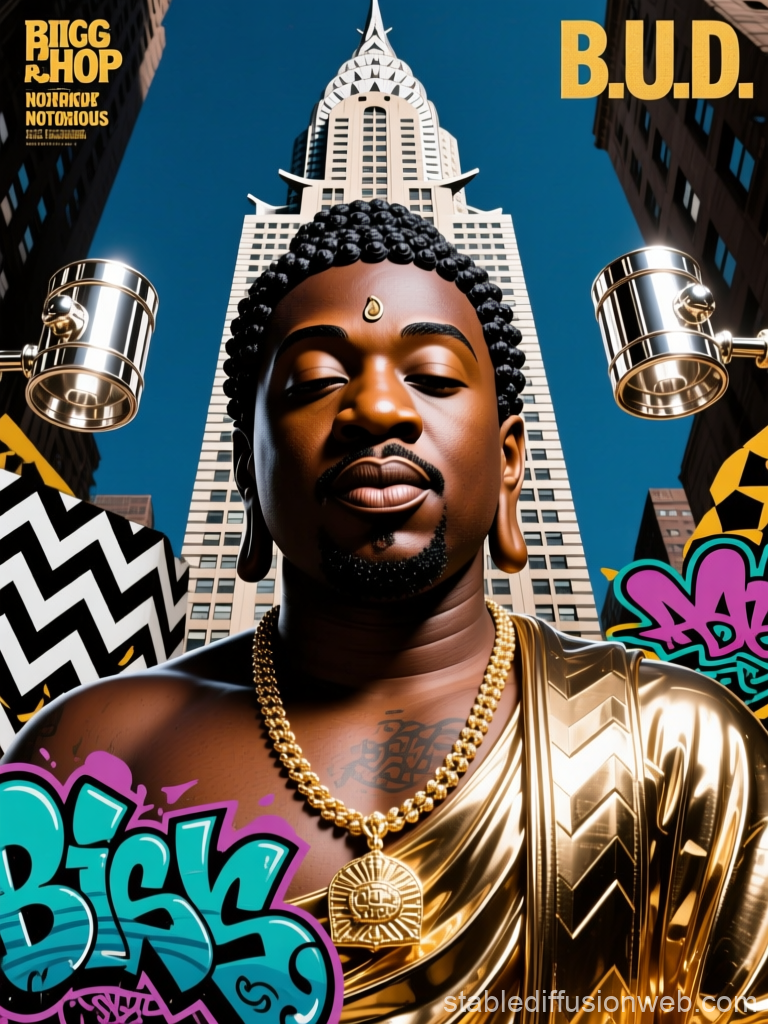 Biggie Smalls as Modern Buddha in Urban Setting