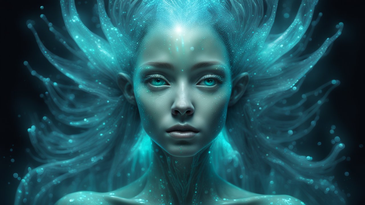 Bioluminescent Ethereal Female Portrait