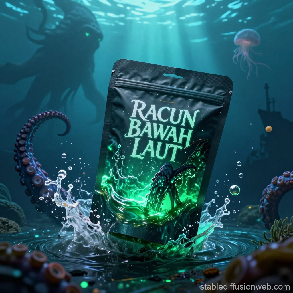 Bioluminescent Kraken Strikes Underwater Pouch