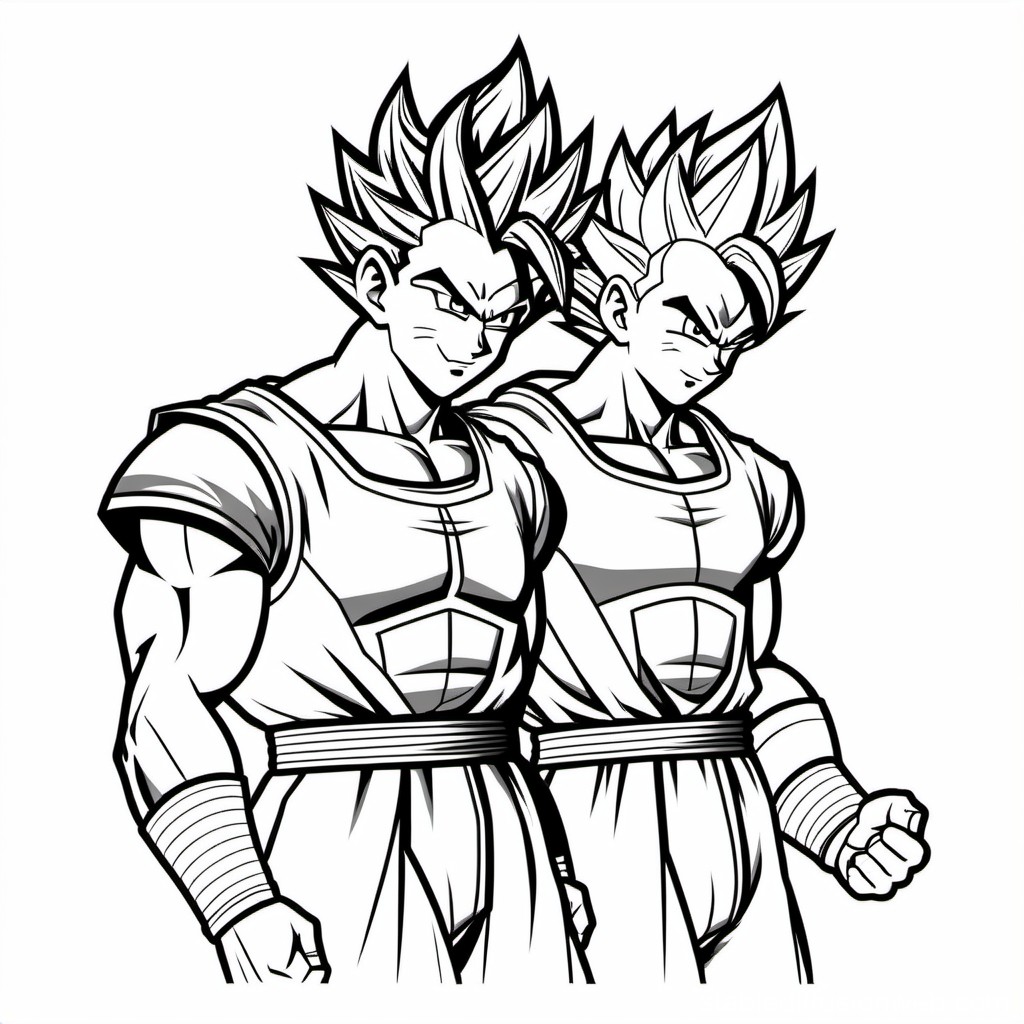 Black and White Anime Warriors Duo