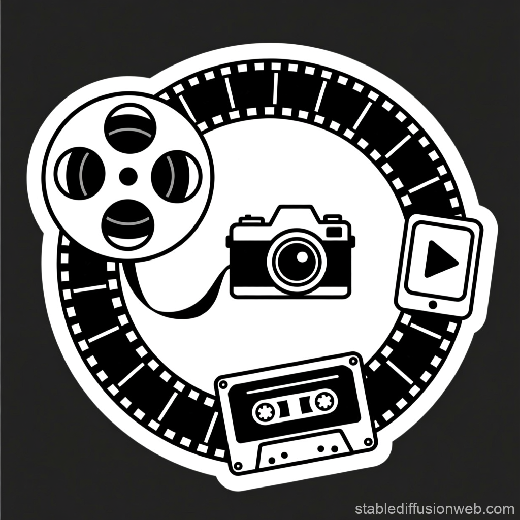 Black and White Audiovisual Heritage Timeline Icons