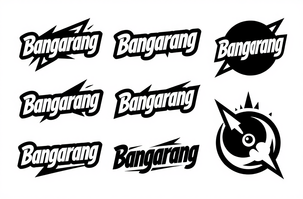 Black and White Bangarang Logo Variations