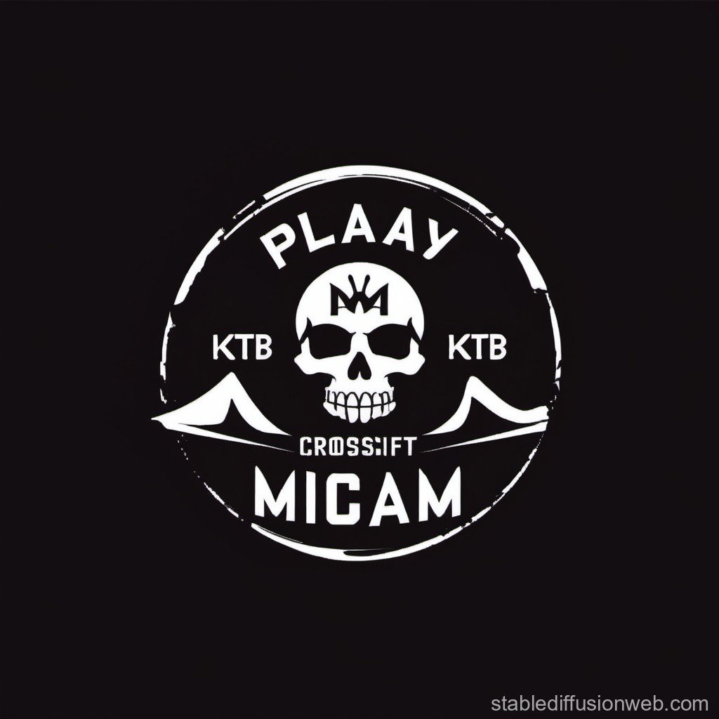 Black and White CrossFit Skull Logo