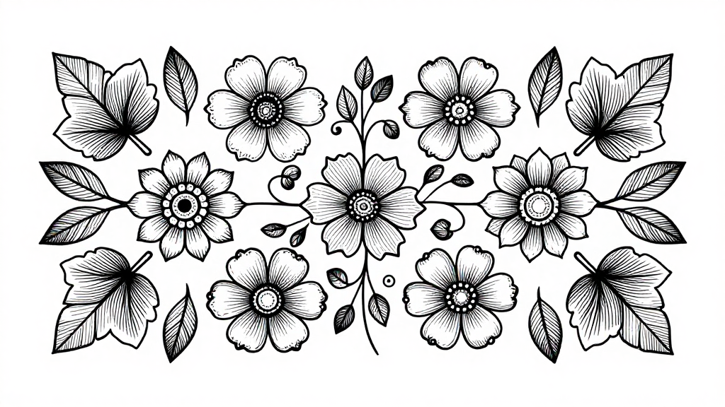 Black and White Floral Arabesque Pattern