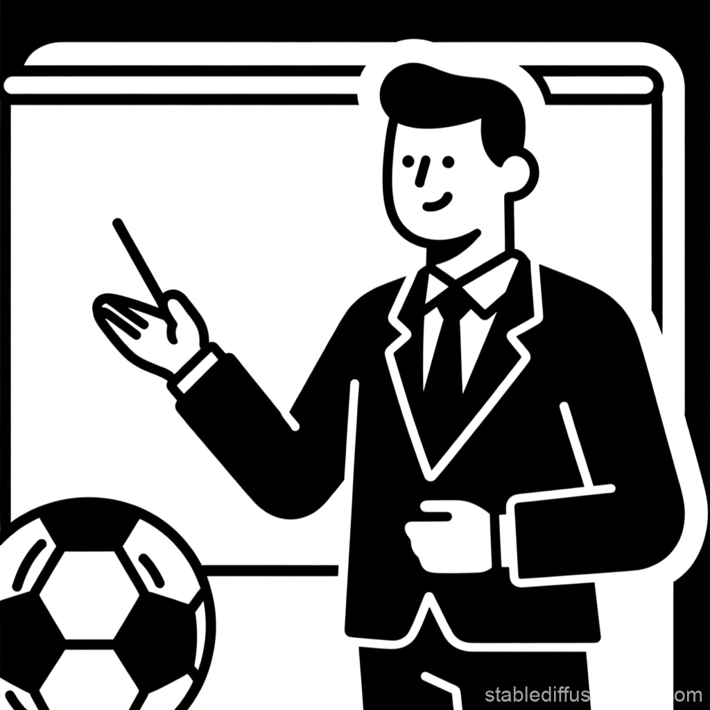 Black and White Pictogram of Scrum Master Teaching