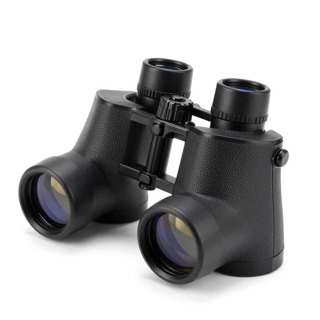 Black Binoculars on White Background