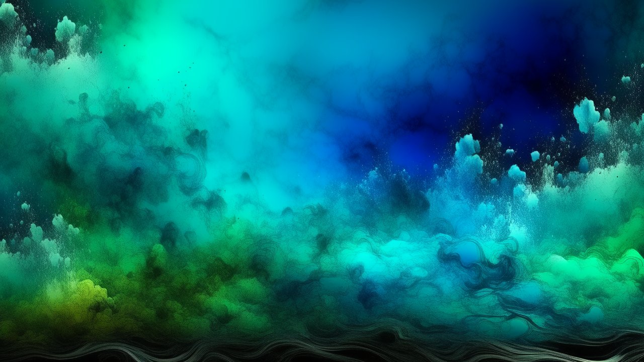 Blue and Green Abstract Cloudscape