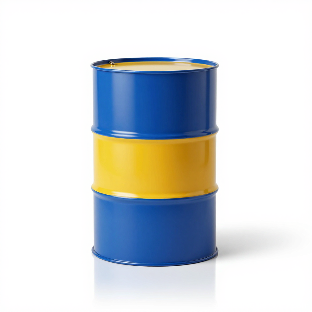 Blue and Yellow Industrial Oil Drum