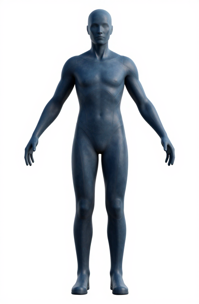 Blue Sci-Fi T-Pose Character Model