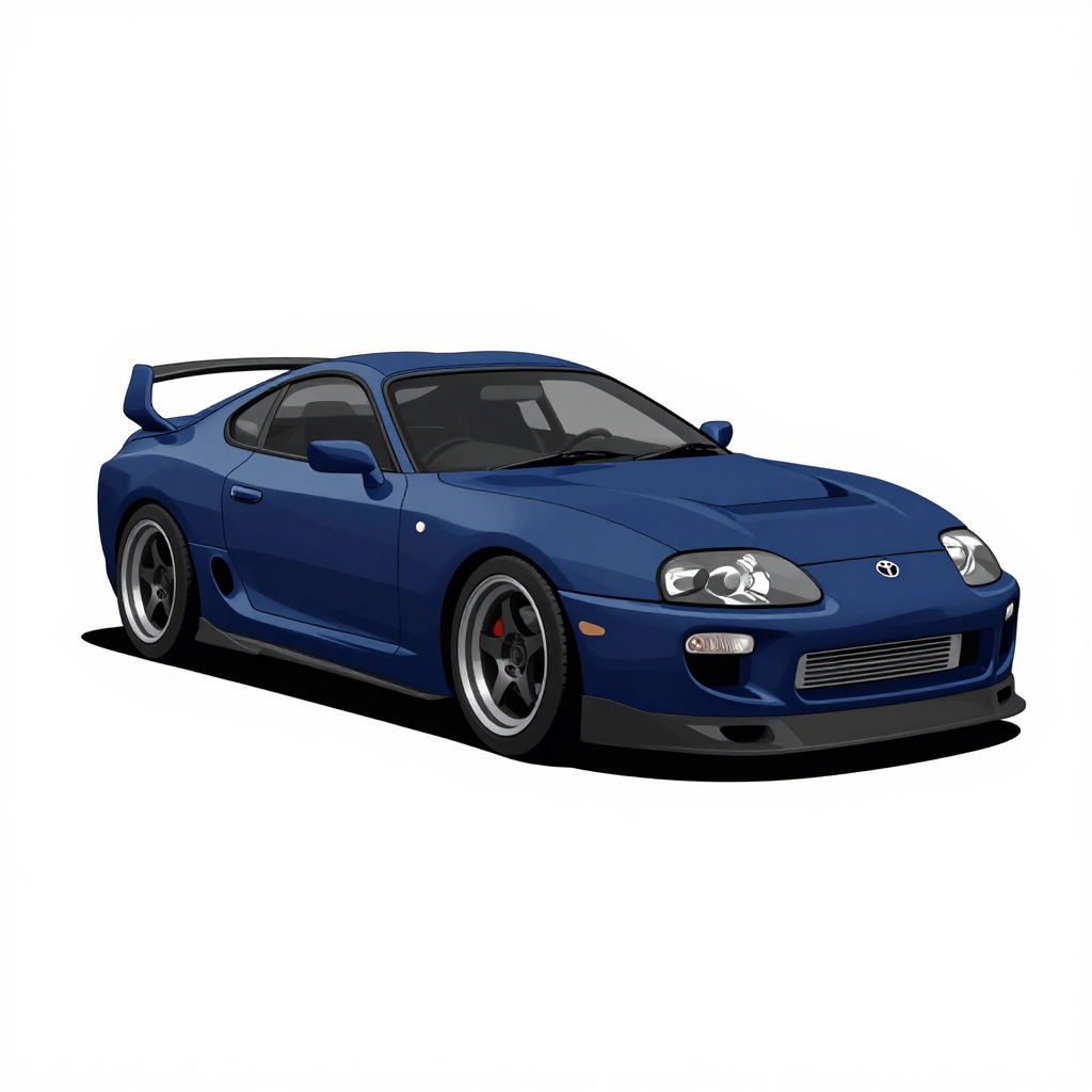 Blue Toyota Supra MK4 Illustration