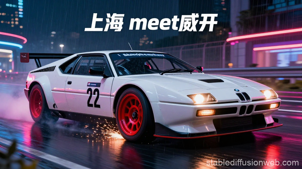 BMW M1 Procar Drifting at Night in Shanghai
