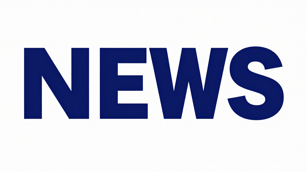 Bold Blue NEWS Text on White Background