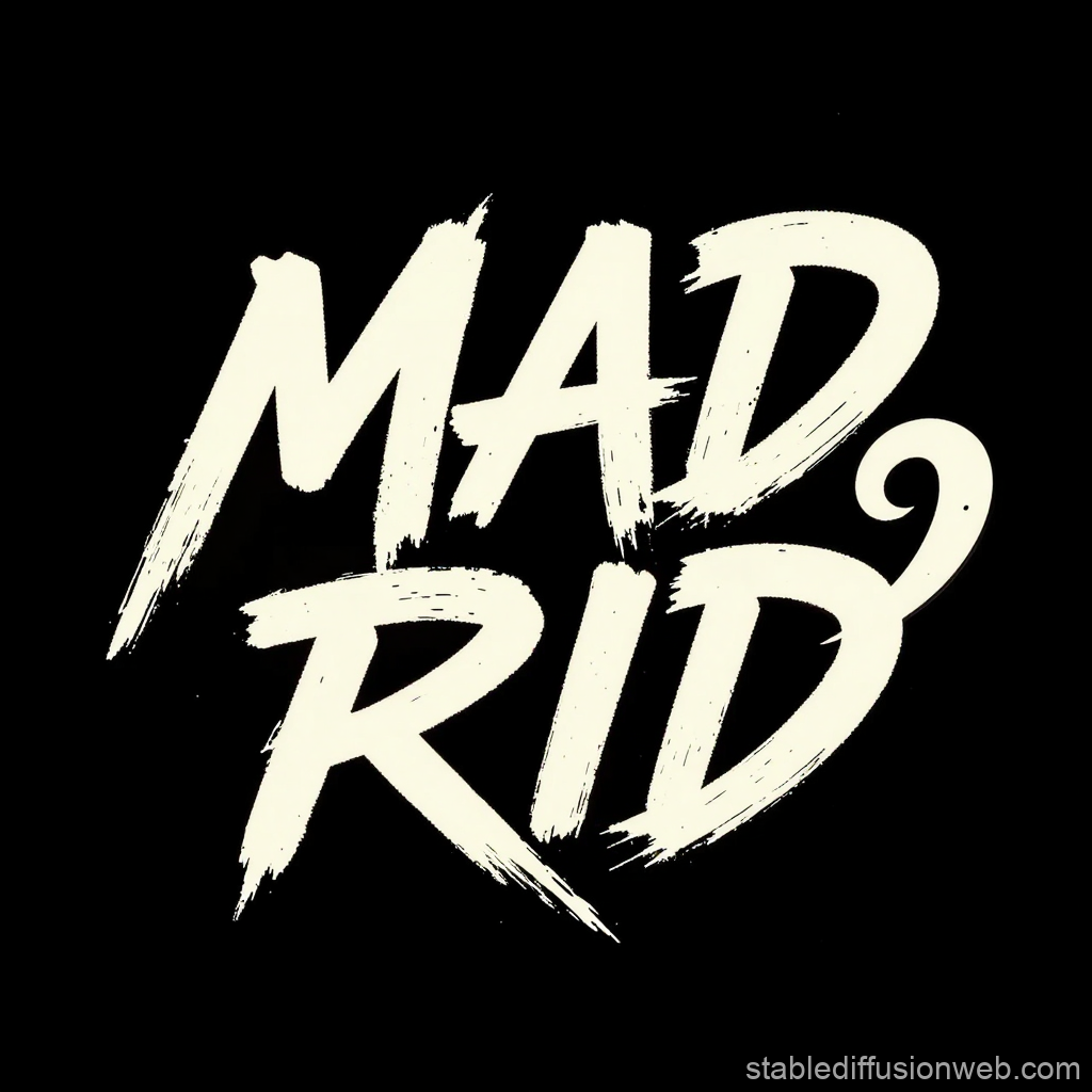 Bold Brushstroke Typography of Madrid