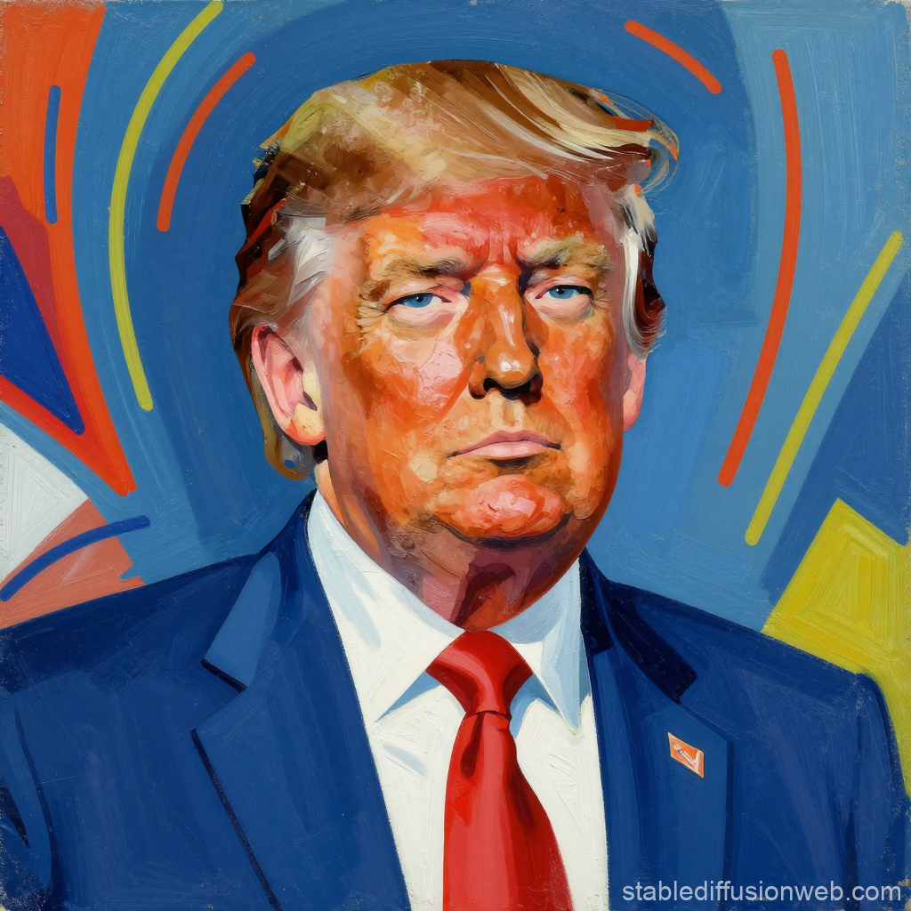 Bold Portrait of a Man in a Suit with Abstract Background